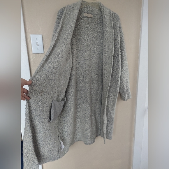 LOFT Wool & Alpaca Blend Long Oversized Cardigan Sweater, Gray (SIZE XS/S) - Picture 7 of 13